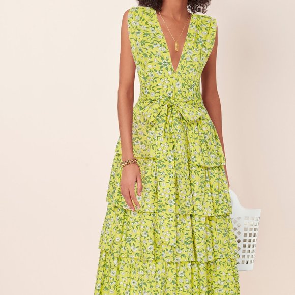 Banjanan Dresses & Skirts - NWT Banjanan Eliza Ruffled Cotton Midi Dress Sz M